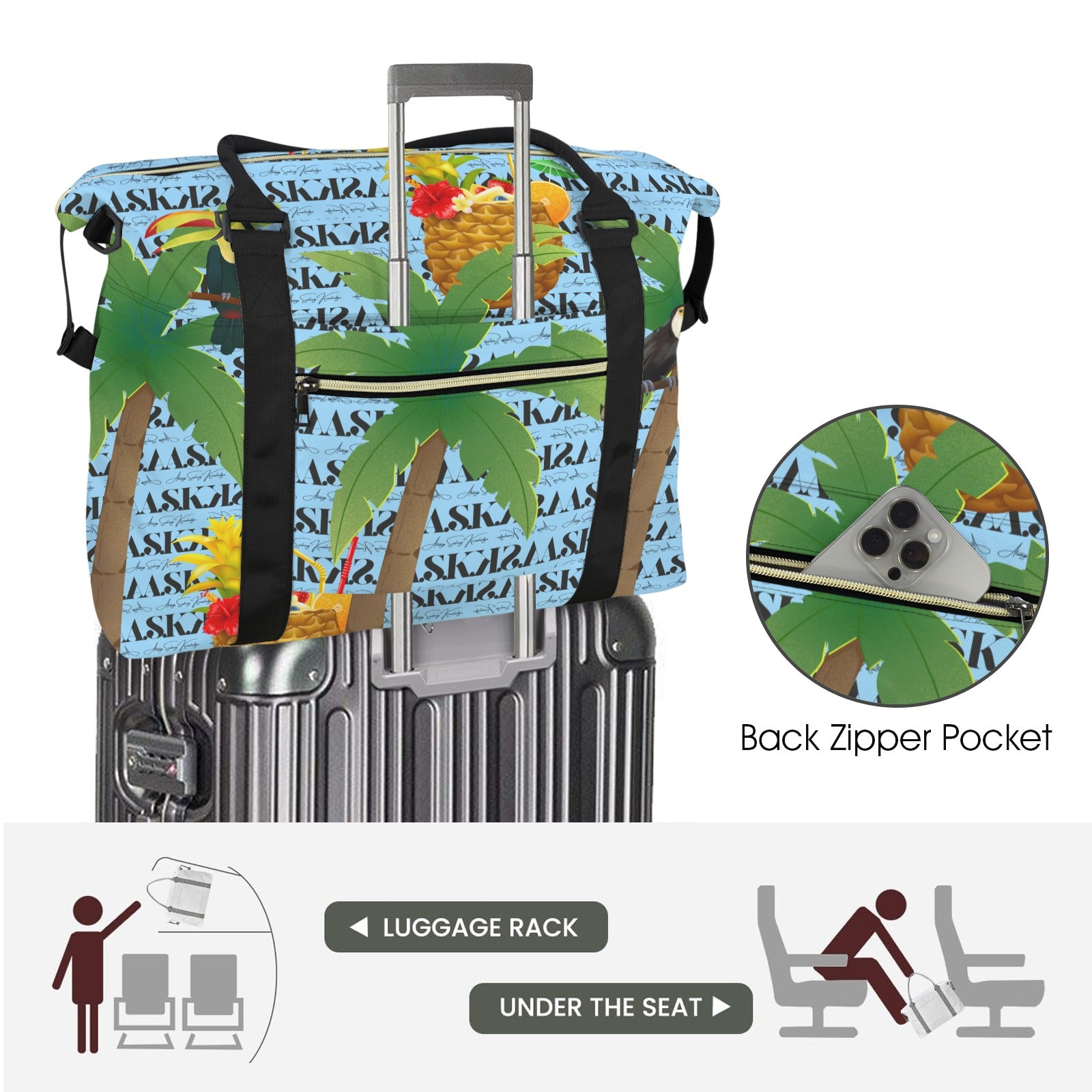 Tropical Paradise Trolley Travel Bag
