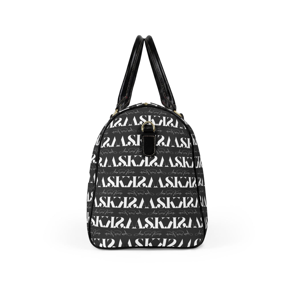Monogram Stripe Faux Leather Travel Duffle Bag