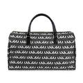 Monogram Stripe Faux Leather Travel Duffle Bag