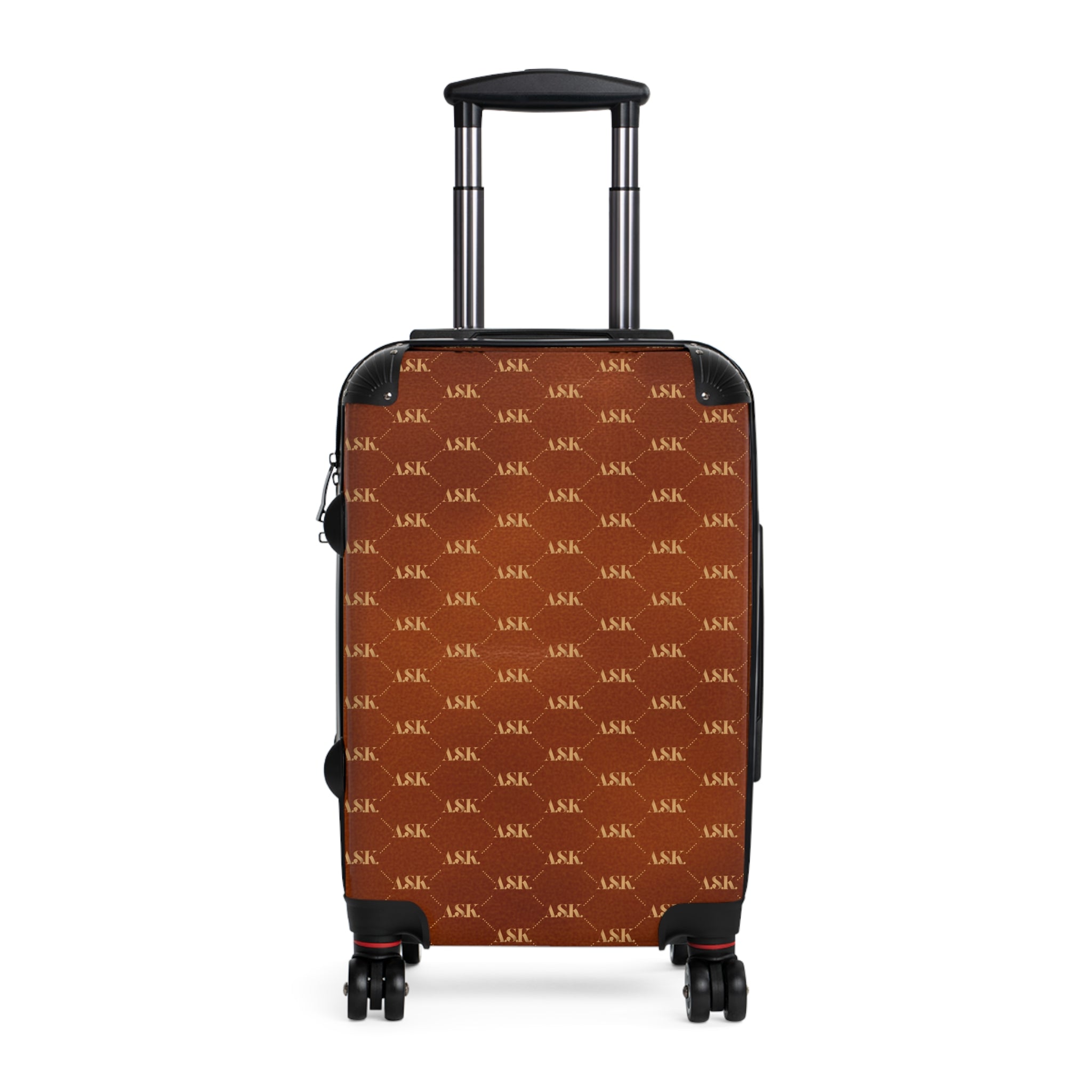 Monogrammed Brown Pattern Carry-On Suitcase — Luxury Travel Luggage
