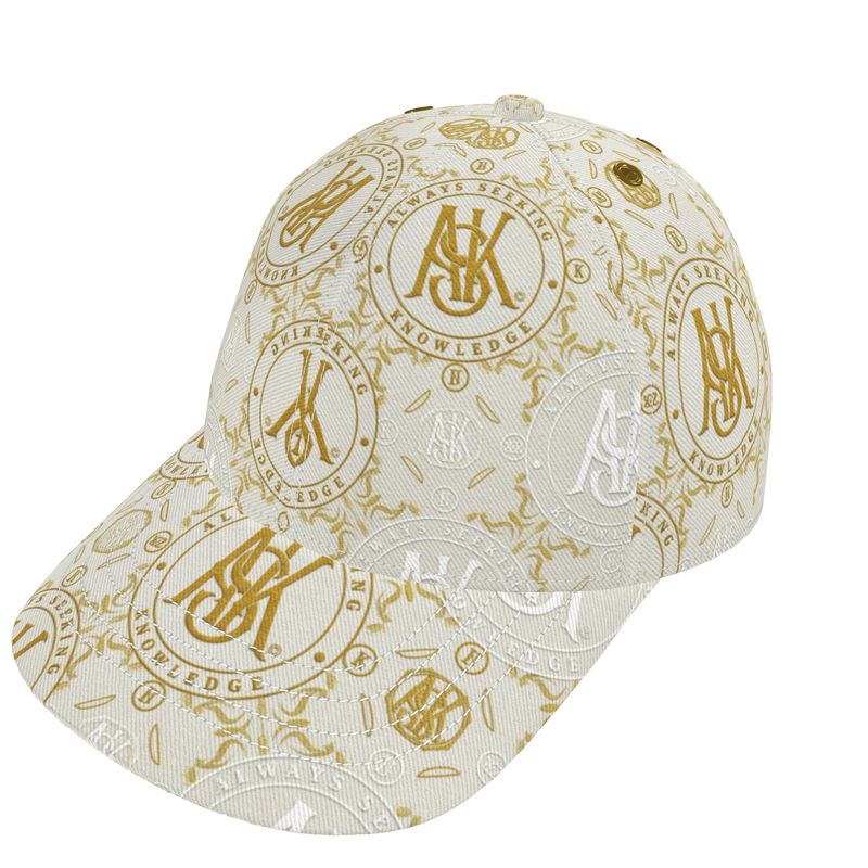 A.S.K.  WHITE AND GOLD CAP