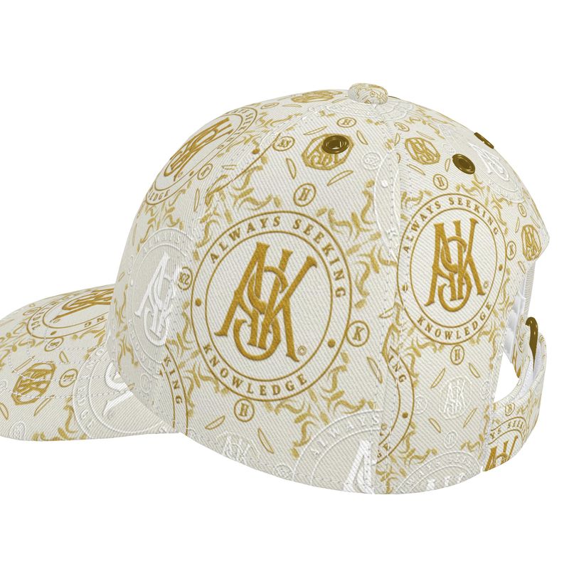 A.S.K.  WHITE AND GOLD CAP