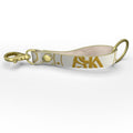 A.S.K. Strap Keychain WHITE AND GOLD