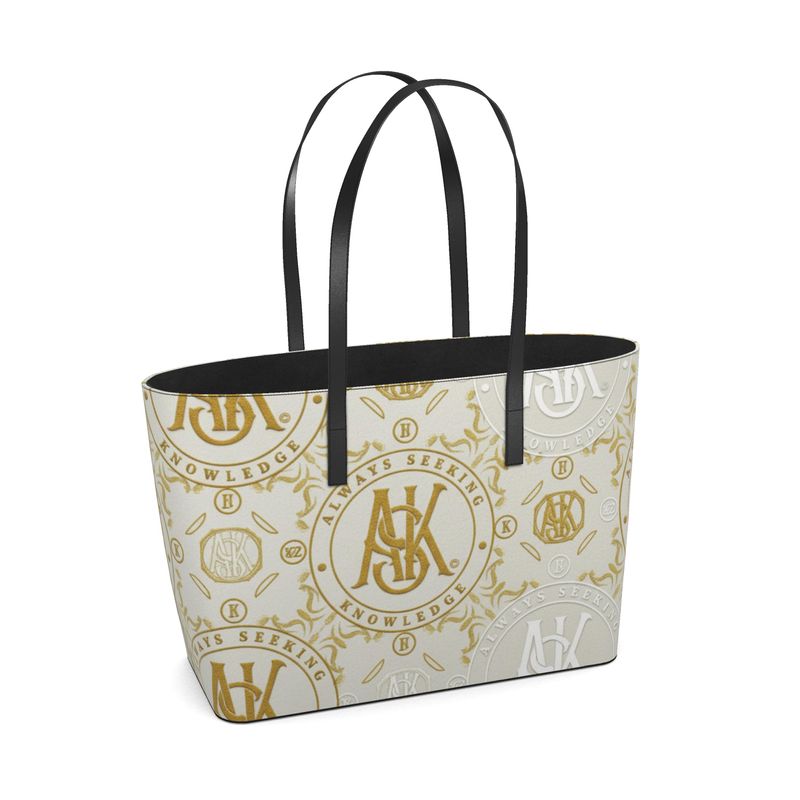 BRENDA KIKA TOTE WHITE AND GOLD