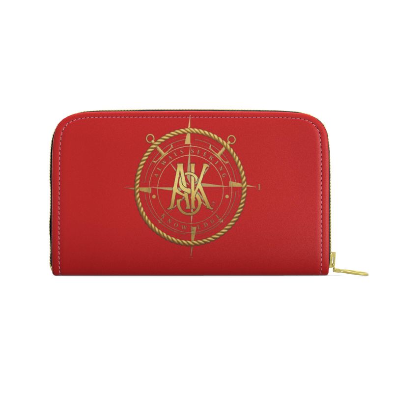 ROZ NAUTICAL ZIP PURSE/RED