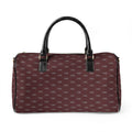 Monogram Maroon Faux Leather Travel Bag — Personalized Weekender Duffel