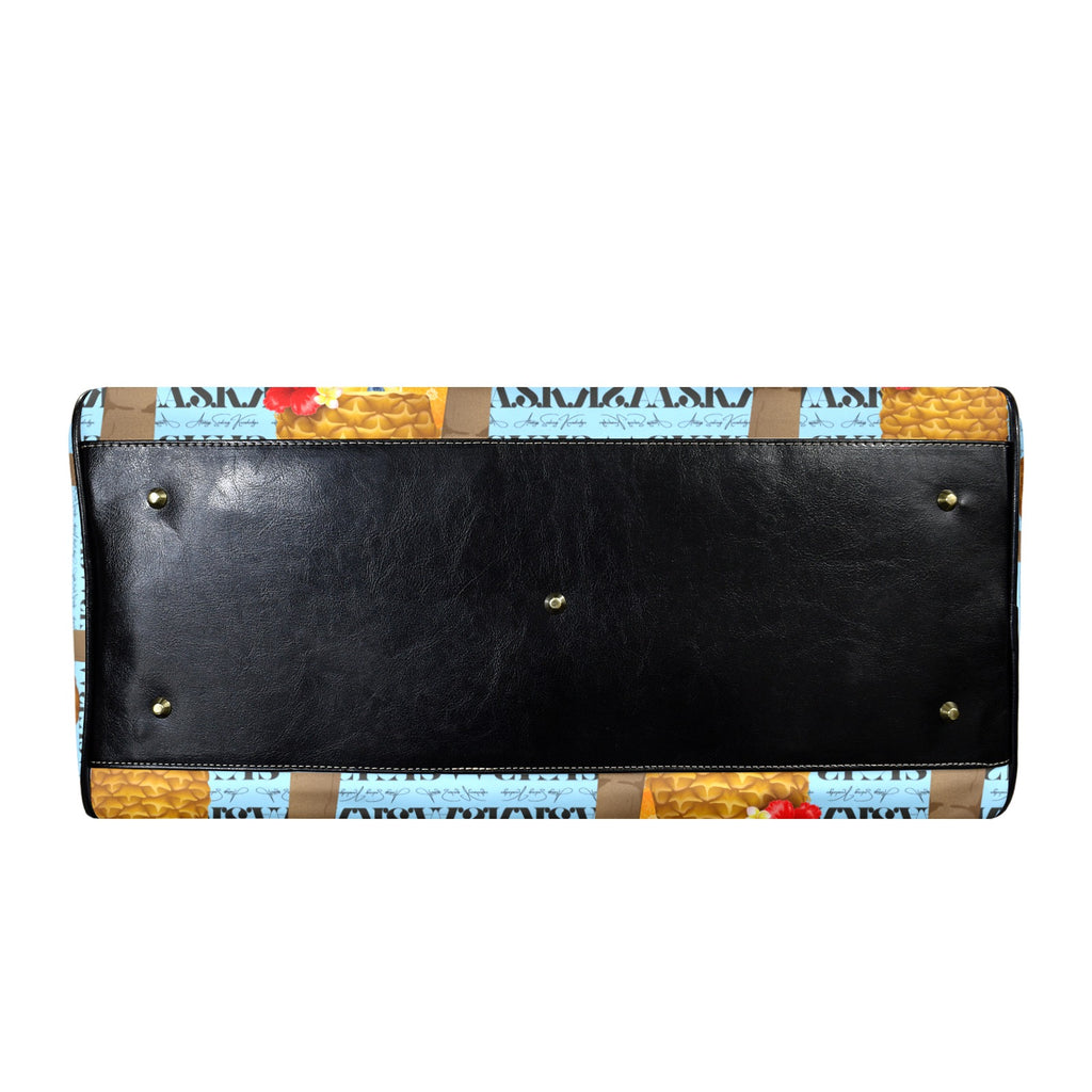 Tropical Paradise Barrel Duffle Bag - Leather Trim