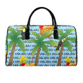 Tropical Paradise Barrel Duffle Bag - Leather Trim